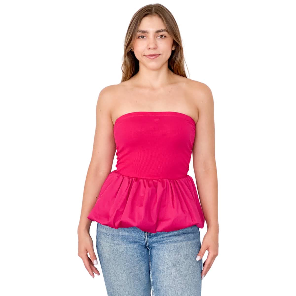 Blusa bandeau globo