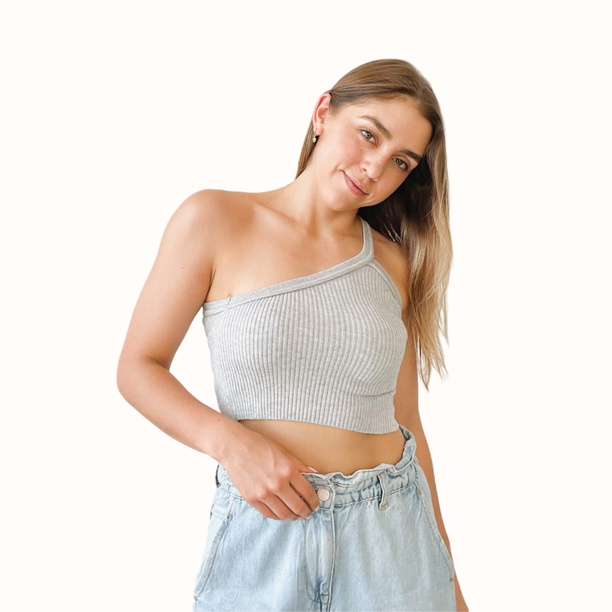 Crop top tirante diagonal